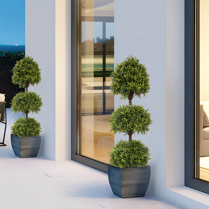 Topiaire de buis vert artificiel 55 po