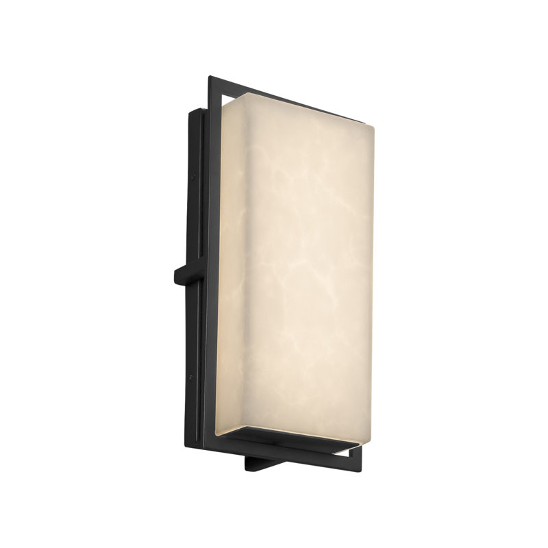 Plafonnier encastré d'extérieur Brey, H 12 po x l 6,5 po x P 3,5 po, Noir mat