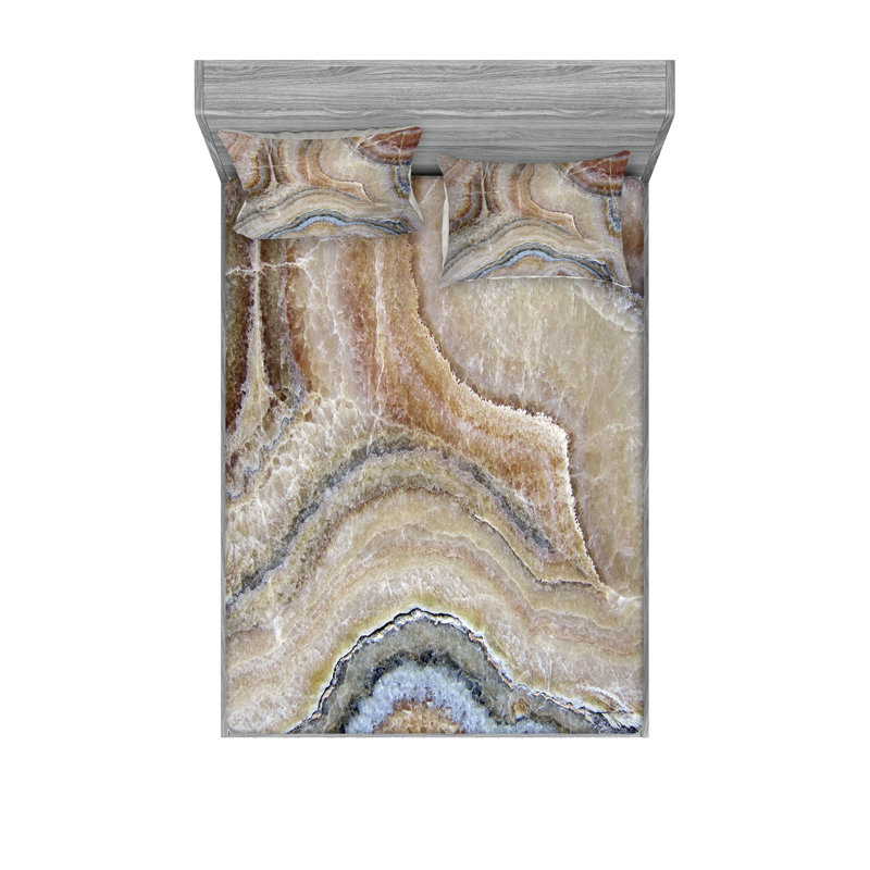 Drap-housse et coussin décoratif Ambesonne, Ensemble de draps pour très grand lit + 5 pièces