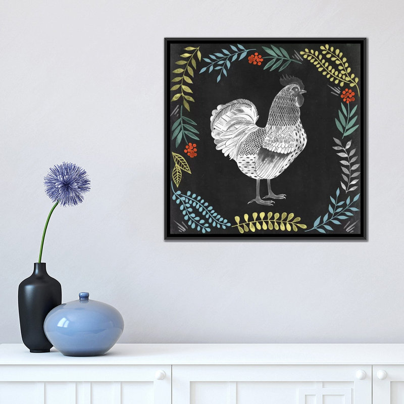 « tableau noir campagne ii », impression sur toile, H 18 po x l 18 po x P 1,5 po, Toile avec cadre flottant noir