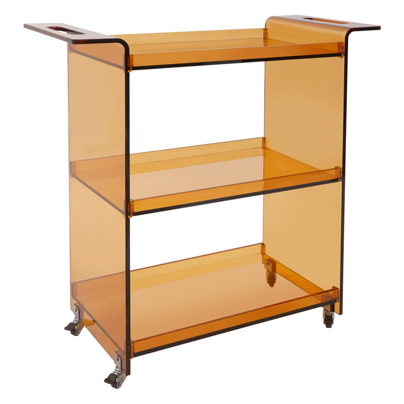 3 Tiers Freestanding Mobile Pc Rolling Serving Cart With Wheels, Brown