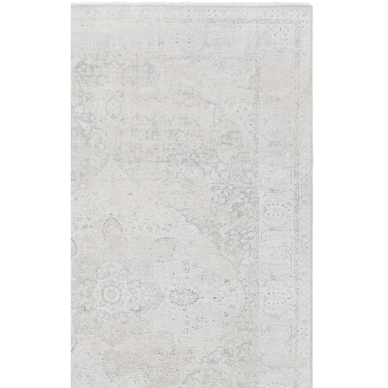 Tapis gris / beige en laine noué Centennial Performance, Rectangle 6 pi x 9 pi