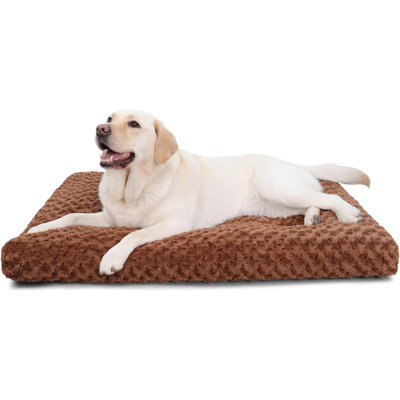 Washable Dog Bed Deluxe Plush Dog Crate Beds Fulffy Comfy Kennel Pad Anti-Slip Pet Sleeping Mat For Large, Jumbo, Medium, Small Dogs Breeds, 35"" X 23 -  Tucker Murphy Petâ¢, D89C05362517416D82C1157DB8AE8F75