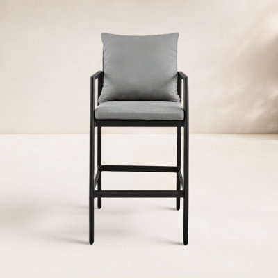 Gerri Aluminum Outdoor Stool with Cushion