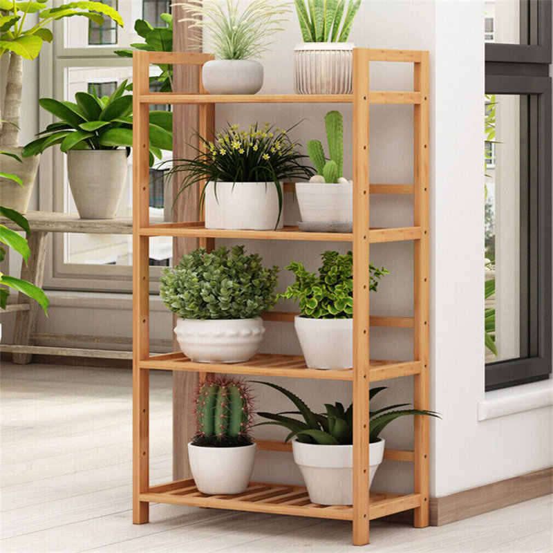 25 cm W Bamboo / Rattan Shelving Unit