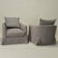 Fauteuil demi-tonneau pivotant avec coussins décoratifs l 32,3 po-1206183795