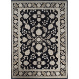 Hand-Knotted High-Quality Black Area Rug