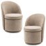 Upholstered Barrel Dining Chairs, Boucle Fabric Swivel Kitchen Chairs, Wingback Side Chairs, Vanity Chairs