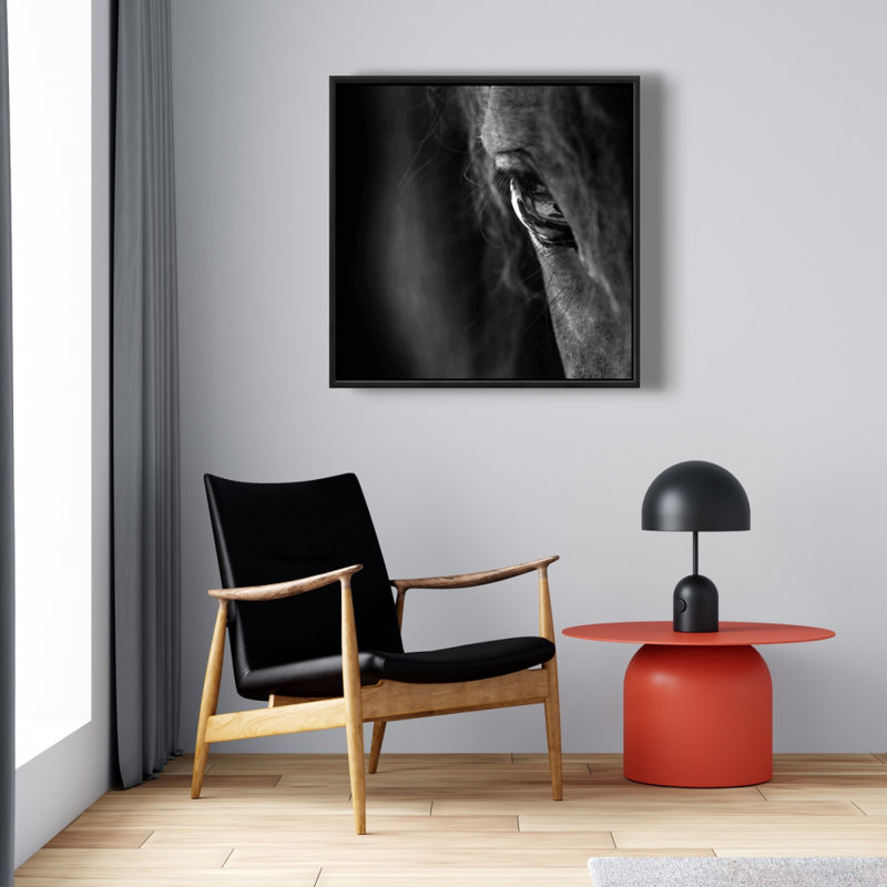 Cheval noir imprimé sur toile