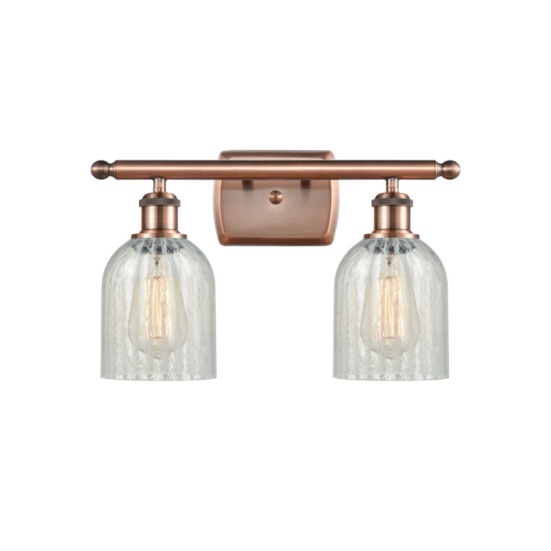 Éclairage de salle de bain à intensité variable 2 lumières Vella, Mouchette, Ampoule DEL 6 watts Vinage, Cuivre antique