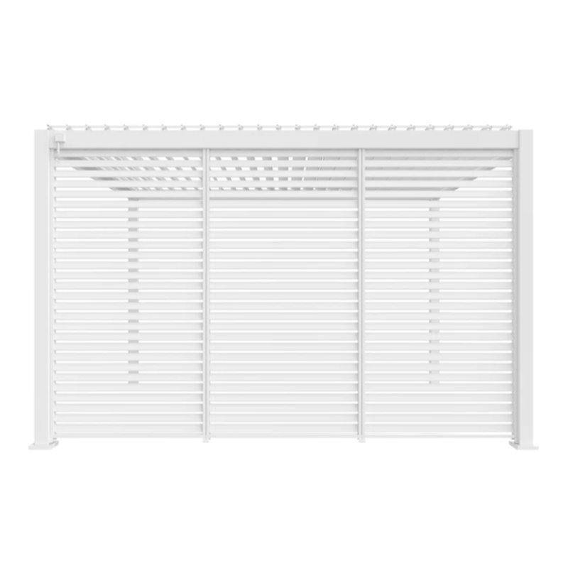 111S Fixed Aluminum Shutter Wall (Pergola accessory), White, 1/3 x 13 ft.
