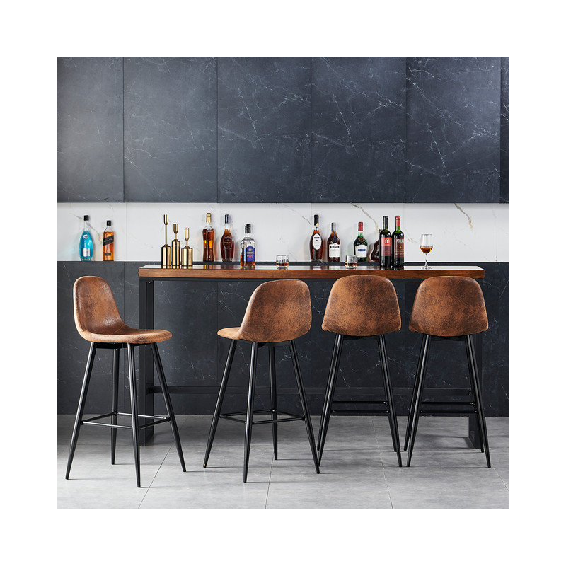 Congleton Upholstered Counter Stool with Metal Frame, Black