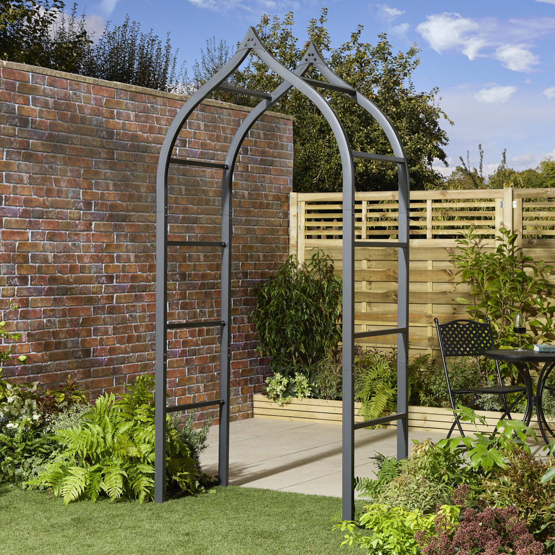 104cm W x 61cm D Metal Arbour in Grey