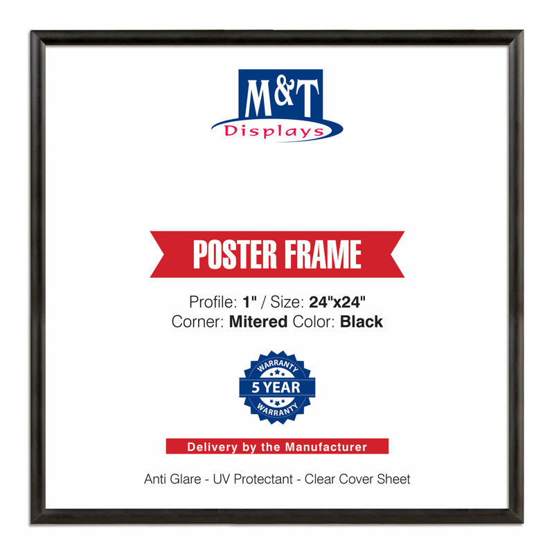 Cadre de document en métal noir, Noir, noir, noir, noir, 24 po x 24 po