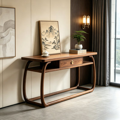 Console brune de style chinois rétro