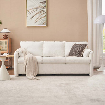Chenille Fabric 3-Seater Couch