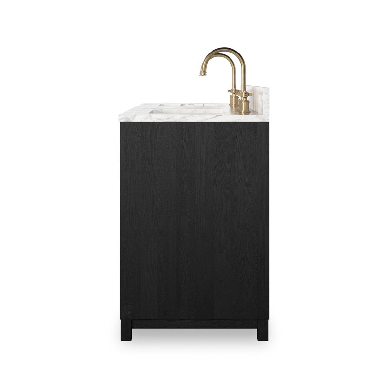 Millie Double Vanity-Satin Drifted Black Veneer, Black