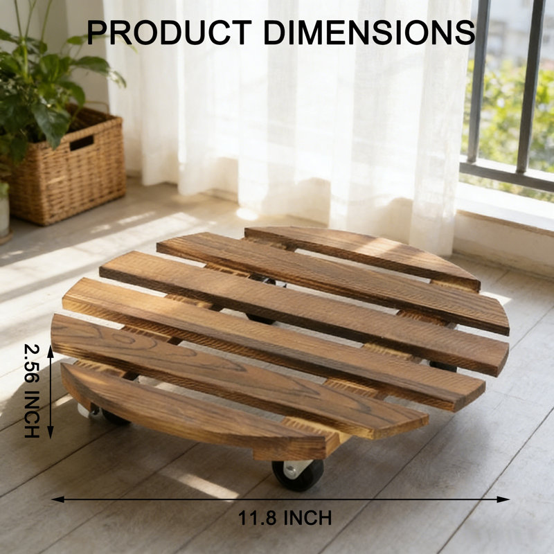 Support à plante mobile en bois