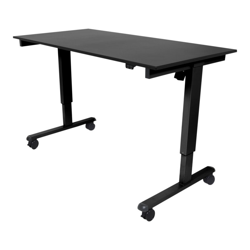 Adjustable Metal Base Standing Desk, Black, 32.5" H x 59" W x 29.5" D
