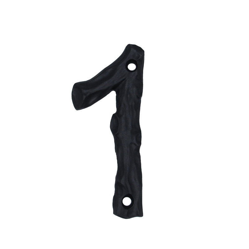 Numéro de maison de 4 po, 1, Noir mat