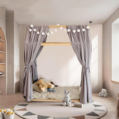 House Bed Canopy For Bed Decoration, Set Of 2, Pink, 65 X 270 Cm