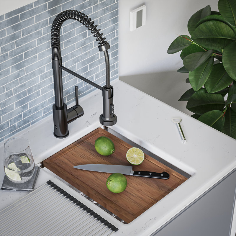 Compact Stainless Steel Undermount Kitchen Workstation Sink