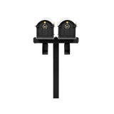 Balmoral Duo Mount Mailbox /w/ Personalized Door Medallion & Newspaper Box (2 Mailboxes,  Duo Mount Post, 2 Newspaper Boxes, 2 Door Medallions)
