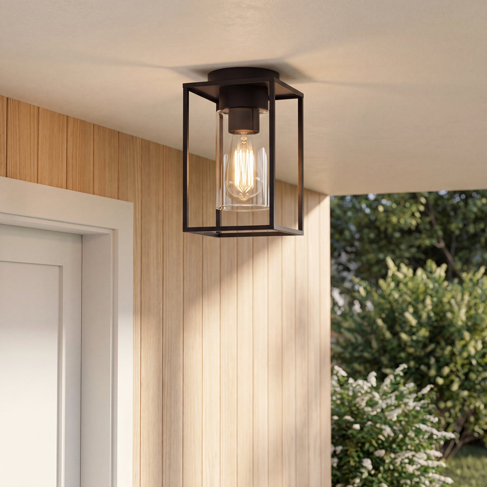 Jordana Outdoor Flush Mount, Black