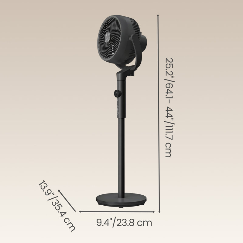 Standing Fan With Remote, 8 Speeds, Quiet Operation, Oscillating Air Circulator For Bedroom, LED Display, Black, Black
