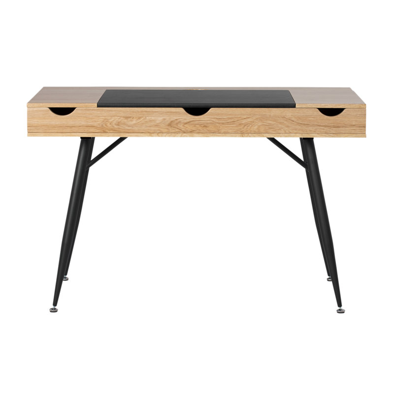Graphite Ashwood 47.2" Modern Writing Desk with Drawer