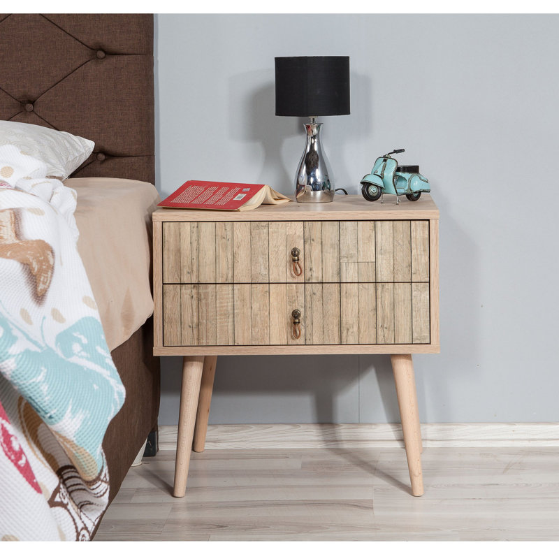 Jayda 60cm W Manufactured Wood Bedside Table