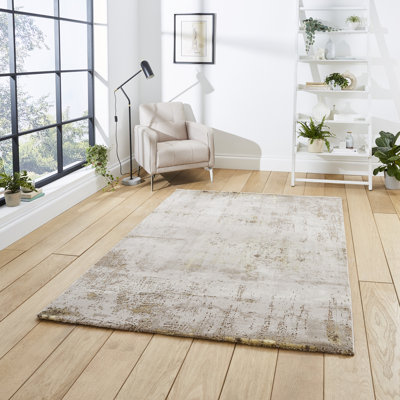 Hancox area rug Machine Woven Rectangle Beige/Gold