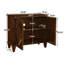 Buffet 33,6 po en bois rétro avec rangement, armoires de présentation géométriques symétriques, console média pour salon / vestibule / salle à manger / cuisine, noyer