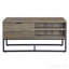 Table basse rustique en chêne et noir avec rangement ouvert