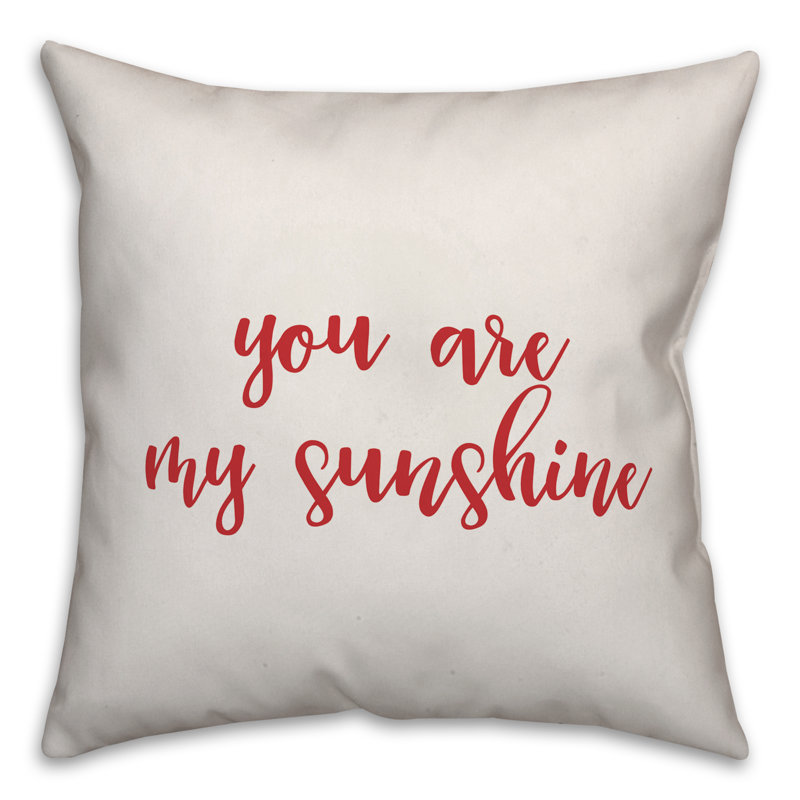  Coussin You are My Sunshine, Coussin décoratif, Blanc / rouge