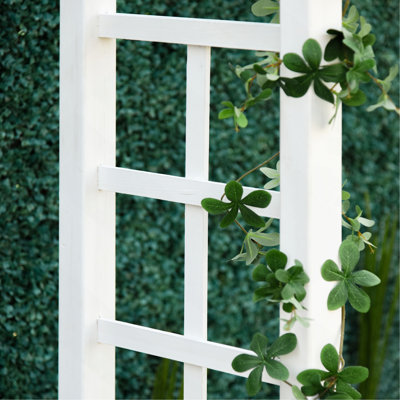Tonnelle de jardin en bois pour mariage et cérémonie Outsunny 85 po, treillis arqué pour vignes grimpantes
