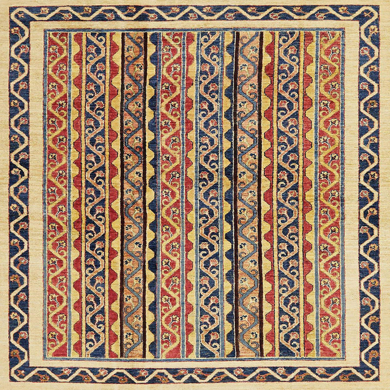 Tapis abstrait moderne 637, Carré 5 pi