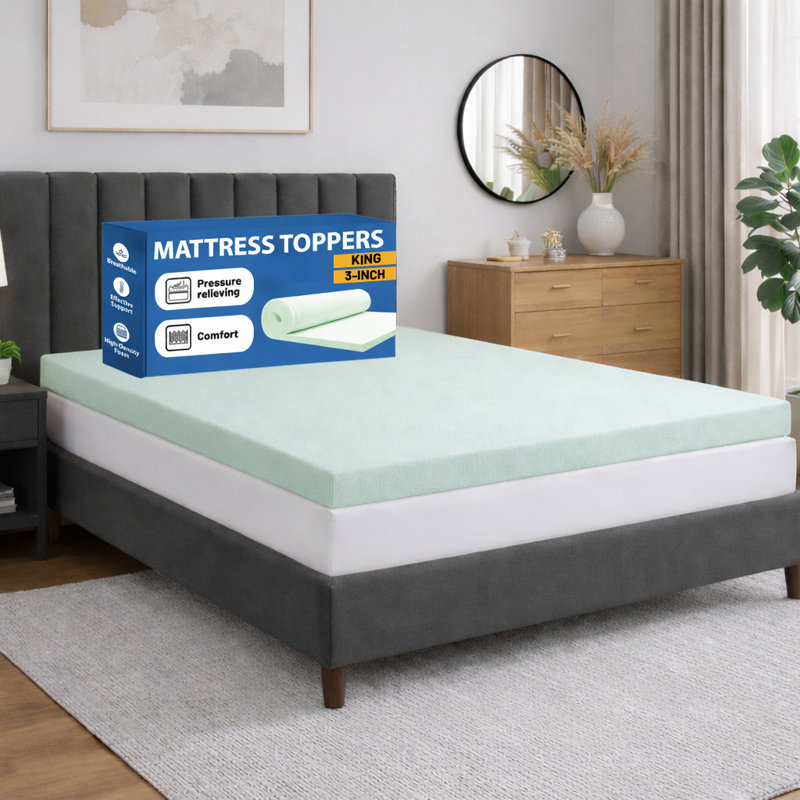 Surmatelas en mousse à densité moyenne ferme avec des avantages orthopédiques, soulage la douleur et offre un soutien pour le dos
