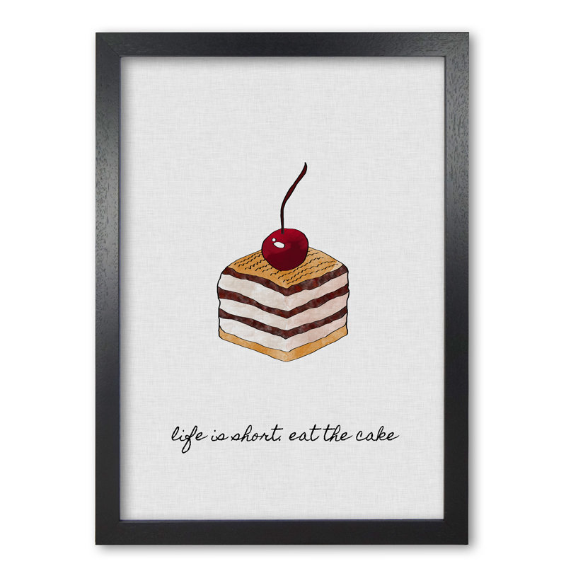 Life Is Short - Print, 85 cm H x 60 cm W x 5 cm D, Black Grain Frame