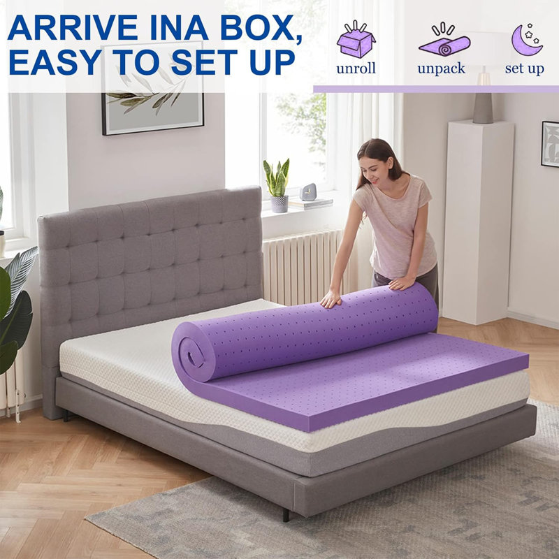 Drumraymond 2 Inch Gel Memory Foam Mattress Topper, Twin XL