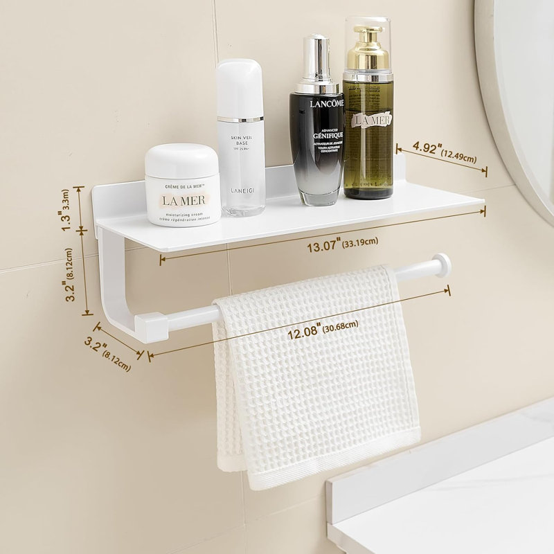 Tablette avec porte-serviettes Graylan, Noir mat