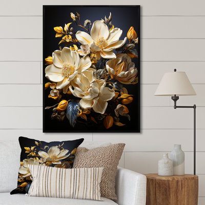 «Majestic Golden Yellow Magnolias I» sur toile
