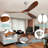60 Inch Indoor Modern Ceiling Fan With 6 Speed Remote Control, 3 Solid Wood Blade For Living Room