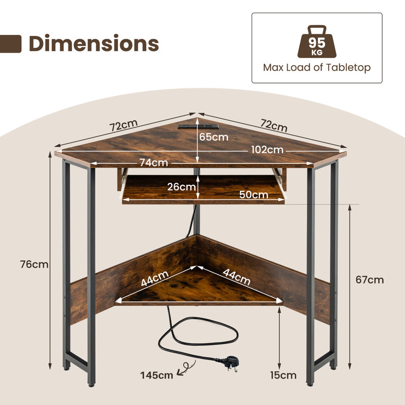 Aliyaah Metal Base Writing Desk