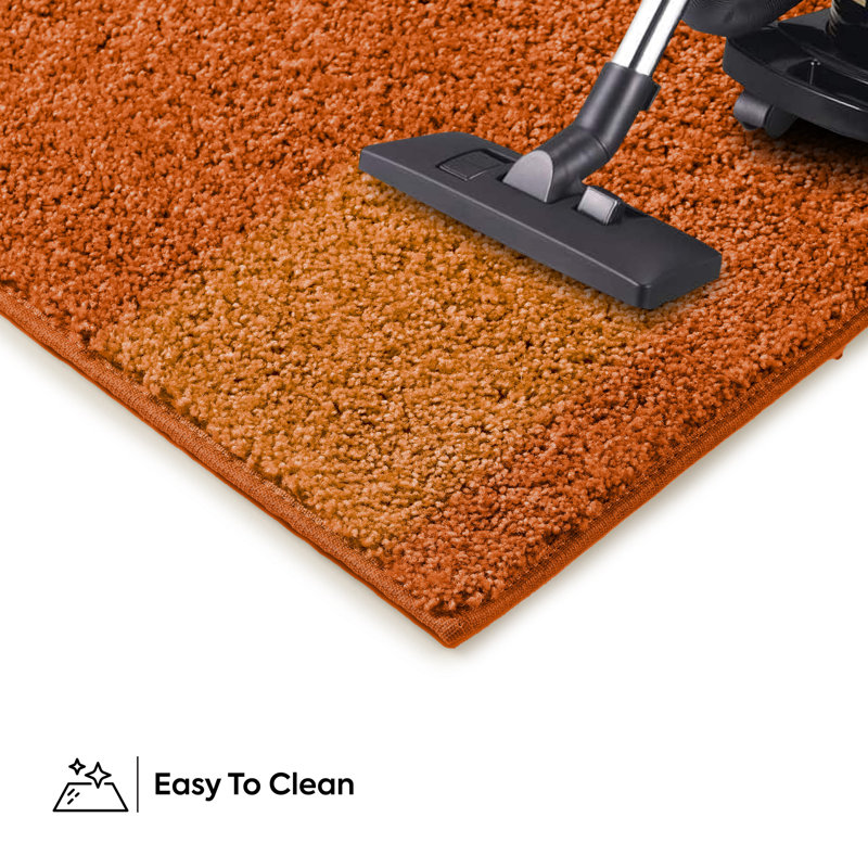 Furnish My Place Modern Plush Pet and Kids Friendly Solid Color Orange Area Rugs, Stain & Fade Resistance, Perfect for Living Room, Dining Room, Bedroom, Playroom and Kidsroom, Event, Wedding Rug