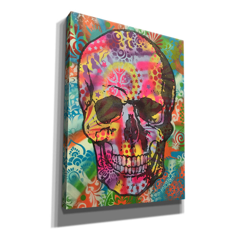 «Skull 1UP» par Dean Russo, estampe numérique sur toile, H 16 po x l 12 po x P 0,75 po