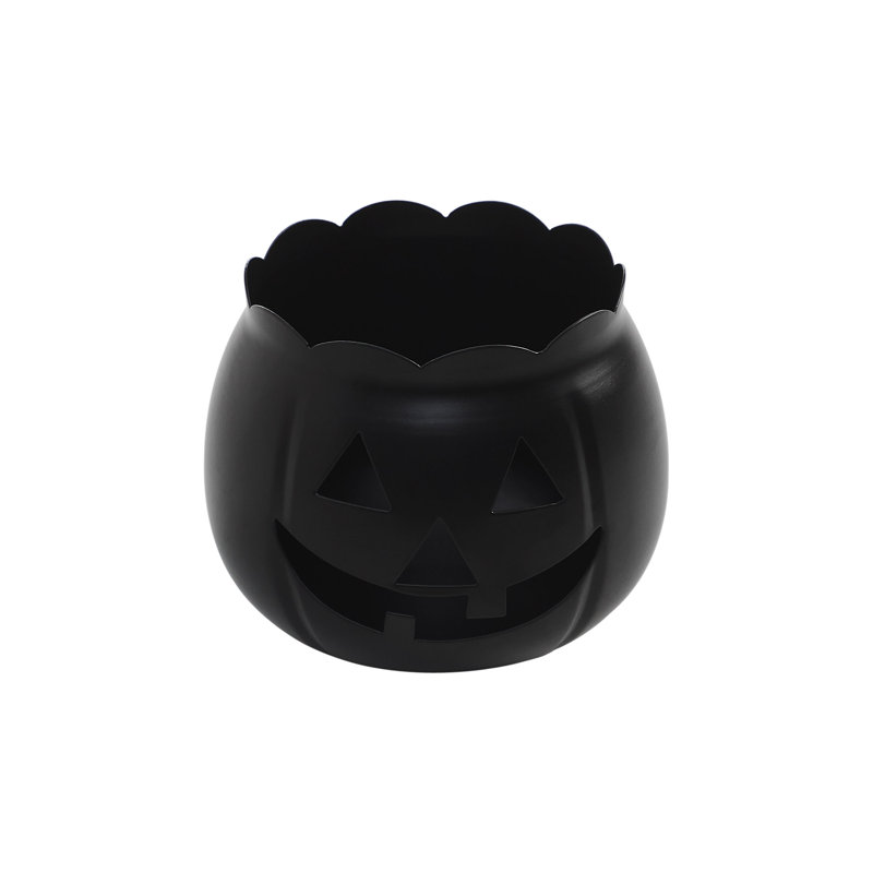 Jack-O-Lantern Candle Holder, 4.25'' H X 5.25'' W X 5.25'' D, Black