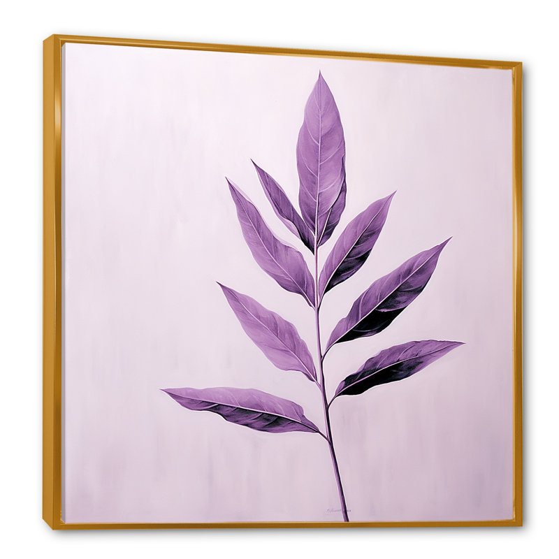 Mauve lavande mauve sur toile, H 24 po x l 24 po x P 1 po, Cadre flottant doré