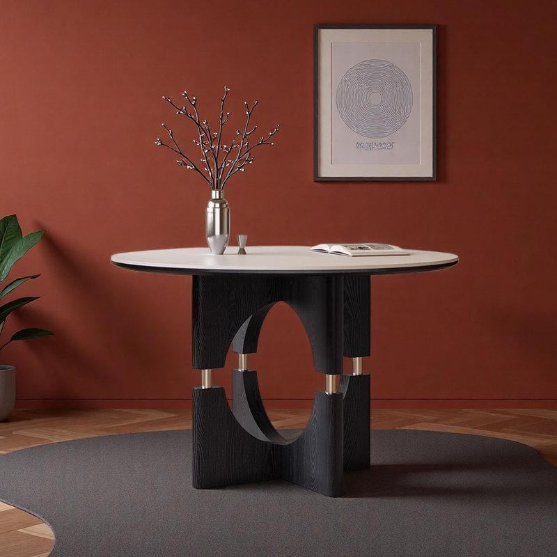 Table de salle à manger ronde, 29,5 po H x 53,1 po L x 53,1 po l