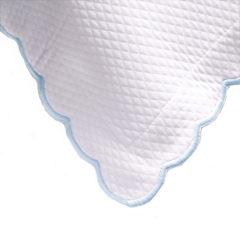 Cotton Sham Set, Standard, Light Blue/White